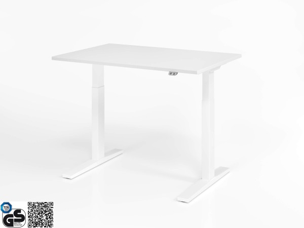 Hammerbacher elektrisch höhenverstellbarer Schreibtisch Basic VXMKA 120x80, Dekor: weiß, Tischgestell: weiß