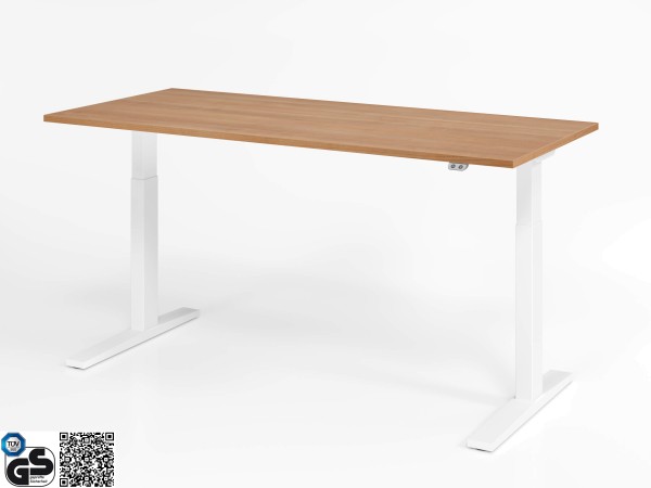Hammerbacher Basic VXMKA 180x80, Nussbaum, weiß elektrisch höhenverstellbarer Schreibtisch
