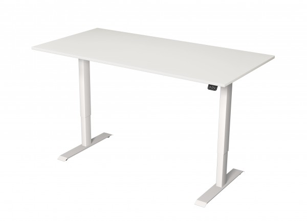 Elektrisch höhenverstellbarer Schreibtisch 160x80 weißes Dekor/ weißes Tischgestell